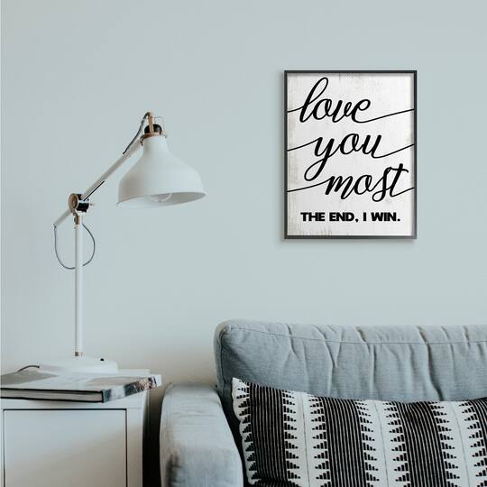 Stupell Industries Love You Most Wall Art in Black Frame